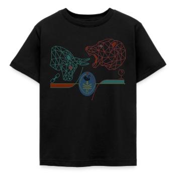 Antifragility Profiteer - Stock Market Cycle Bull Baer - Kids' T-Shirt - black - Front - AI Model Kid Female (0cm)