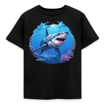 Grands requins blancs Grand requin blanc - T-shirt Enfant - noir - Devant - AI Model Kid Female (0cm)