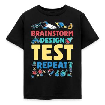 Répétition du test de conception de remue-méninges - T-shirt Enfant - noir - Devant - AI Model Kid Female (0cm)
