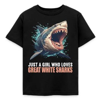 Grands requins blancs Grand requin blanc - T-shirt Enfant - noir - Devant - AI Model Kid Female (0cm)