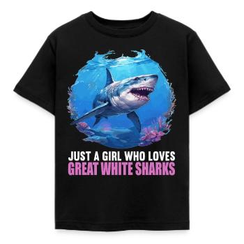Grands requins blancs Grand requin blanc - T-shirt Enfant - noir - Devant - AI Model Kid Female (0cm)