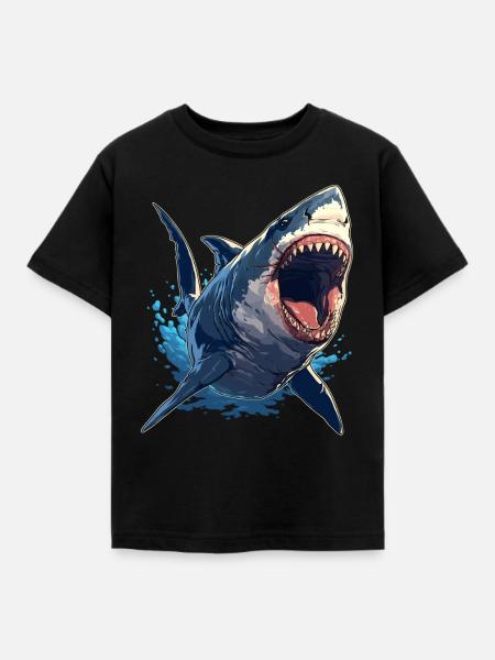 Haie Hai - Kinder T-Shirt - Schwarz