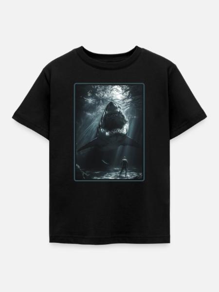 Haie Hai - Kinder T-Shirt - Schwarz