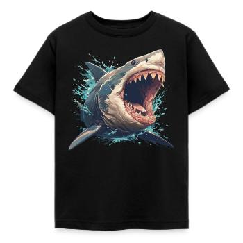 Haie Hai - Kinder T-Shirt - Schwarz - Vorne - AI Model Kid Female (0cm)
