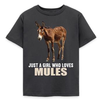 Mules Mule - Kids' T-Shirt - dark grey - Front - AI Model Kid Female (0cm)