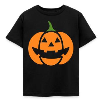 Kürbis - Kinder T-Shirt - Schwarz - Vorne - AI Model Kid Female (0cm)