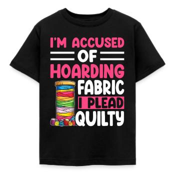 Fun sewing & quilting - Kids' T-Shirt - black - Front - AI Model Kid Female (0cm)