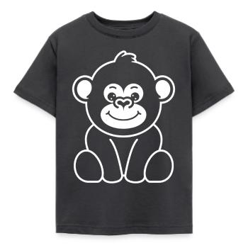 Gorilla - Kinder T-Shirt - Dunkelgrau - Vorne - AI Model Kid Female (0cm)