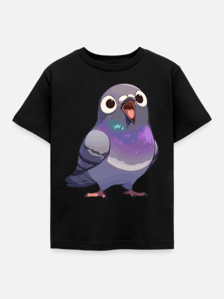 Tauben Taube - Kinder T-Shirt - Schwarz