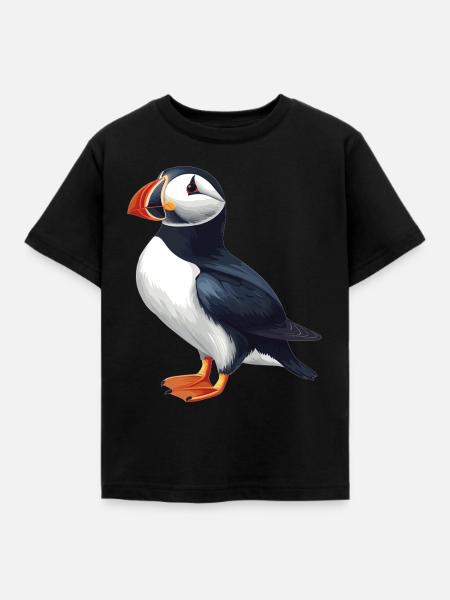 Papageientaucher - Kinder T-Shirt - Schwarz
