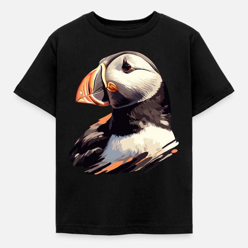 Papageientaucher - Kinder T-Shirt - Schwarz