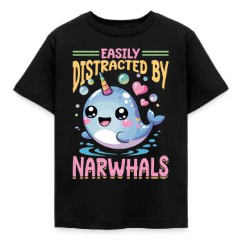 Narval Chibi Kawaii - T-shirt Enfant - noir - Devant - AI Model Kid Female (0cm)