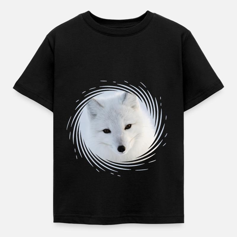 Polarfuchs - Kinder T-Shirt - Schwarz