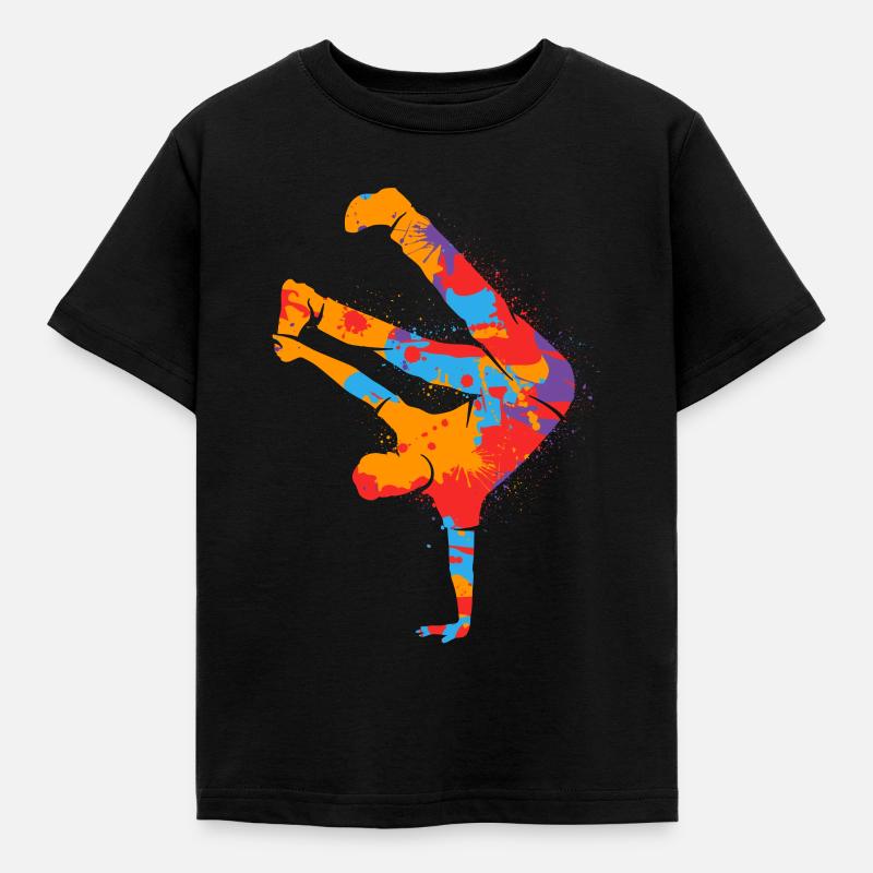 Breakdance Colorato Breakdancer Ragazzi Breakdance - Maglietta per bambini - nero