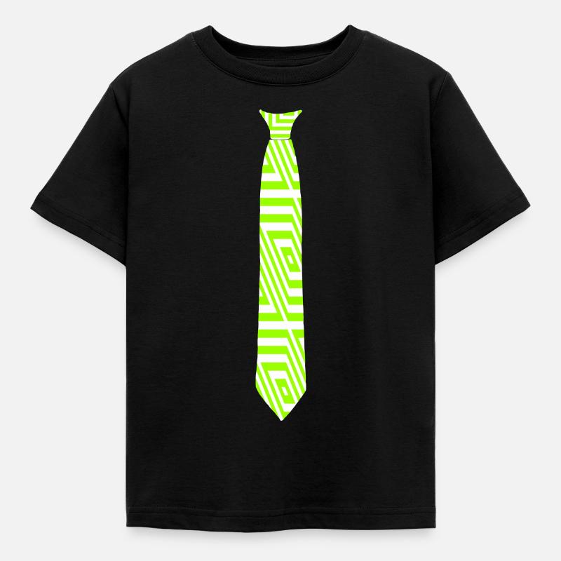 Fake tie - pattern neon - Kids' T-Shirt - black