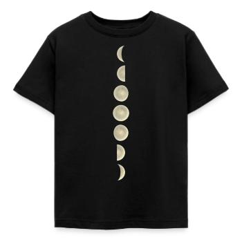 Lune Lune Lune Lune Demi Lune Quart de Lune - T-shirt Enfant - noir - Devant - AI Model Kid Female (0cm)
