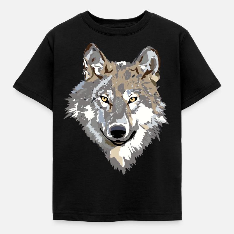 Wolf - Kids' T-Shirt - black