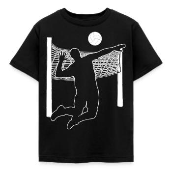 Volleyball Volleyballer Netz Sport Geschenk - Kinder T-Shirt - Schwarz - Vorne - AI Model Kid Female (0cm)
