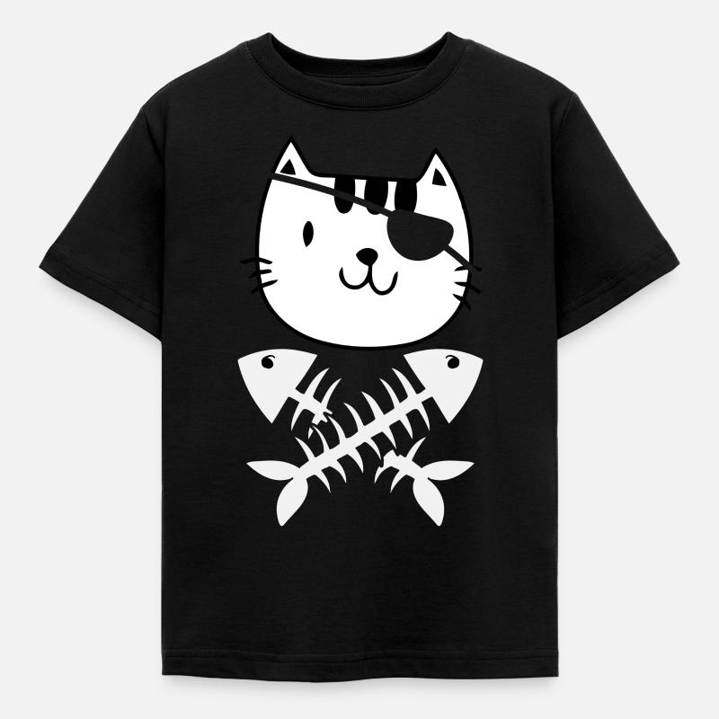 Chat pirate - T-shirt Enfant - noir