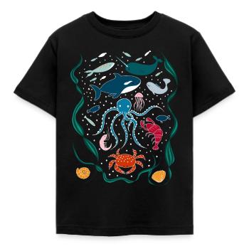 Unterwasserwelt I Fische und Meerestiere - Kinder T-Shirt - Schwarz - Vorne - AI Model Kid Female (0cm)