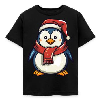 Pinguine Weihnachten - Kinder T-Shirt - Schwarz - Vorne - AI Model Kid Female (0cm)