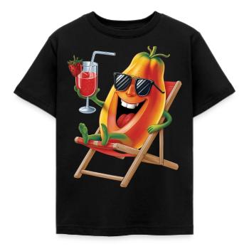 Papaya - Kinder T-Shirt - Schwarz - Vorne - AI Model Kid Female (0cm)