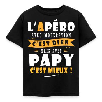 Papy Cadeau Humour papy cadeau papi papy - T-shirt Enfant - noir - Devant - AI Model Kid Female (0cm)