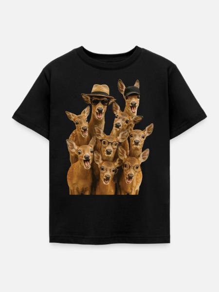 Reh - Kinder T-Shirt - Schwarz