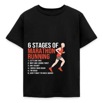 Marathon Halbmarathon Marathonläufer - Kinder T-Shirt - Schwarz - Vorne - AI Model Kid Female (0cm)