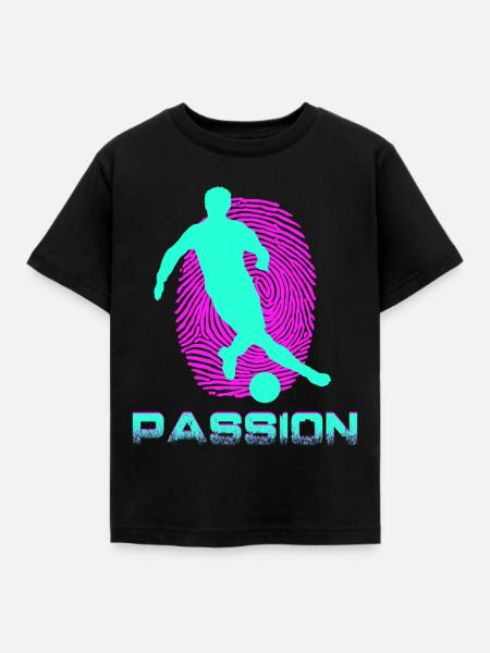 Football - Kinder T-Shirt - Schwarz