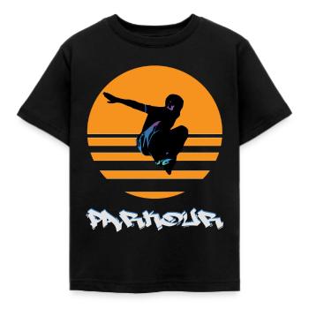 Parkour - Kids' T-Shirt - black - Front - AI Model Kid Female (0cm)