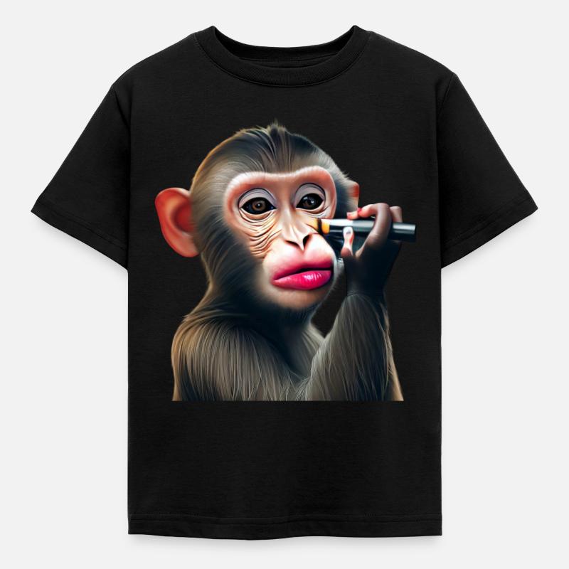 Make-up monkey - Kids' T-Shirt - black