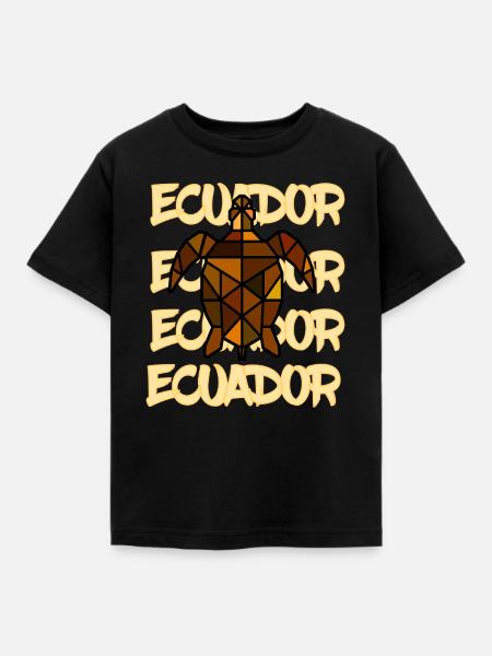 Geometrische Schildkröte Ecuador - Kinder T-Shirt - Schwarz