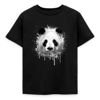 Cooles Kunst Panda Portrait (watercolor design) - Kinder T-Shirt - Schwarz - Vorne - AI Model Kid Female (0cm)