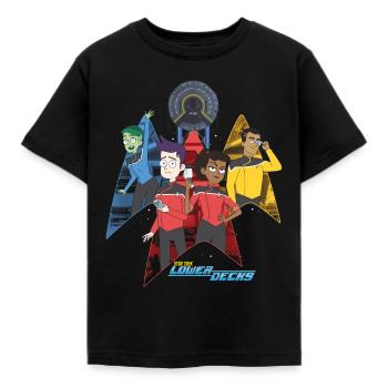 Star Trek Lower Decks Crew - Kids' T-Shirt - black - Front - AI Model Kid Female (0cm)