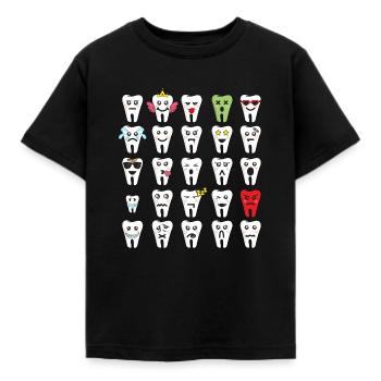 Dentiste Emotions Emoticon Tooth Art - T-shirt Enfant - noir - Devant - AI Model Kid Female (0cm)