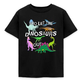 Funny Roaming Dinosaur Lover - Kids' T-Shirt - black - Front - AI Model Kid Female (0cm)
