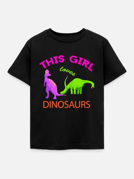 Cette fille aime les dinosaures - T-shirt Enfant - noir