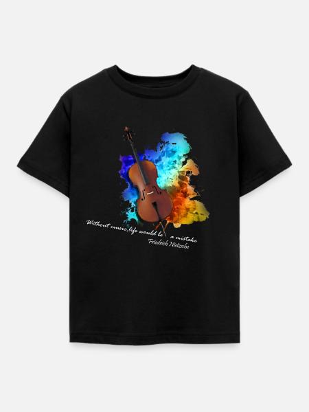 cello - Kinder T-Shirt - Schwarz