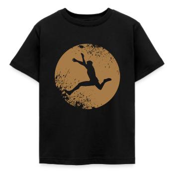 weitsprung freerunning parkour - Kinder T-Shirt - Schwarz - Vorne - AI Model Kid Female (0cm)