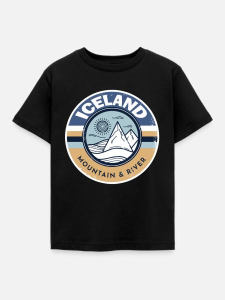 island - Kinder T-Shirt - Schwarz