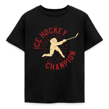 Eishockey Eishockey - Kinder T-Shirt - Schwarz - Vorne - AI Model Kid Female (0cm)