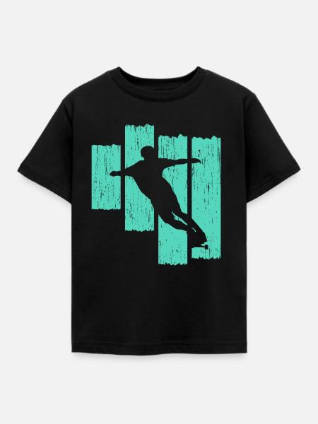 Longboard - Kinder T-Shirt - Schwarz
