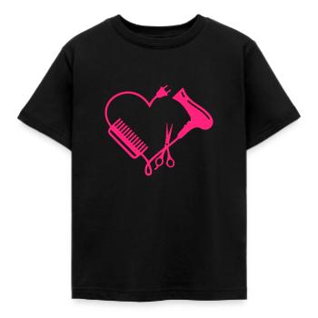 coiffeuse coeur de coiffure - T-shirt Enfant - noir - Devant - AI Model Kid Female (0cm)