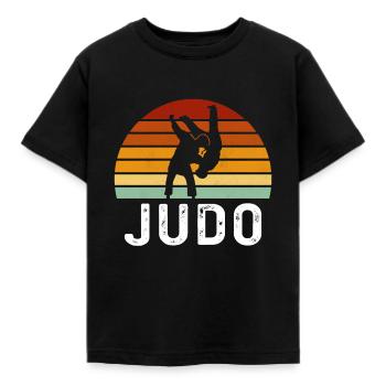 judo retro - Kinder T-Shirt - Schwarz - Vorne - AI Model Kid Female (0cm)