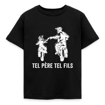 Tel père tel fils motards cadeau motard - T-shirt Enfant - noir - Devant - AI Model Kid Female (0cm)