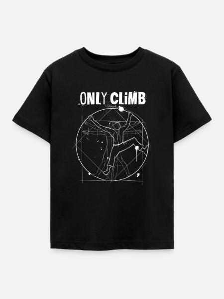 Kletterskizze / NUR KLETTERN - Kinder T-Shirt - Schwarz