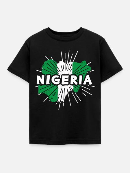 Nigeria - Kinder T-Shirt - Schwarz