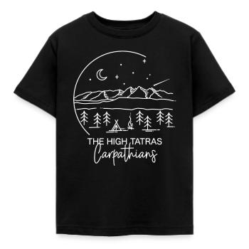 Hautes, Carpates, Pologne, Slovaquie, Randonnée, Camping - T-shirt Enfant - noir - Devant - AI Model Kid Female (0cm)