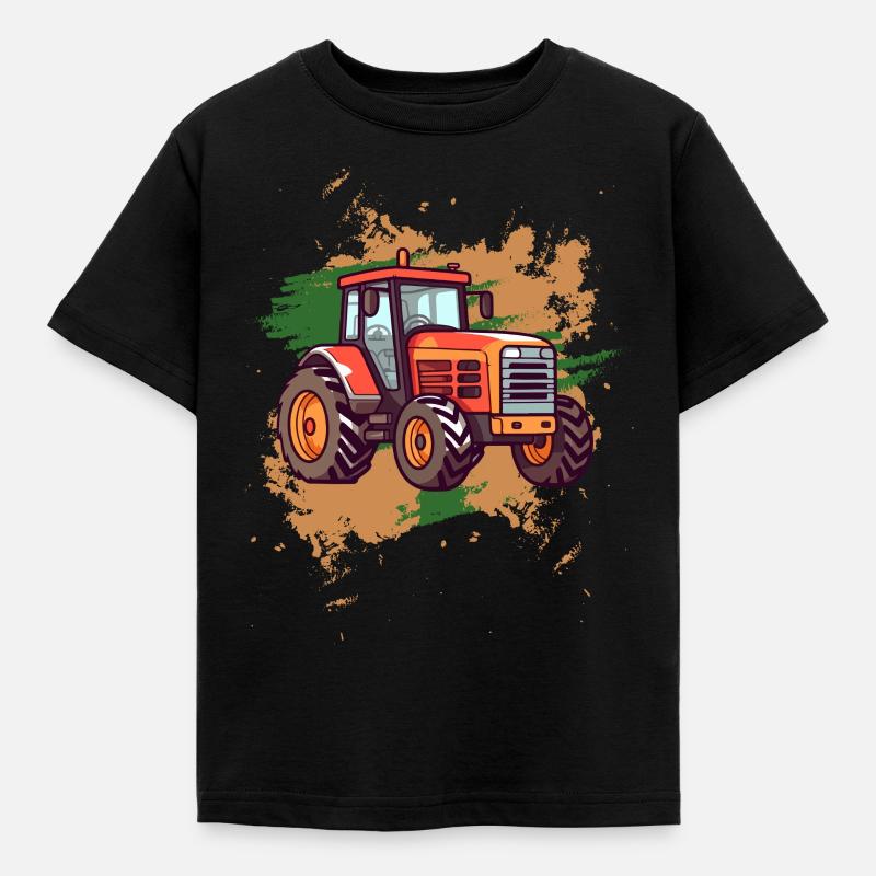 Traktor - Kinder T-Shirt - Schwarz